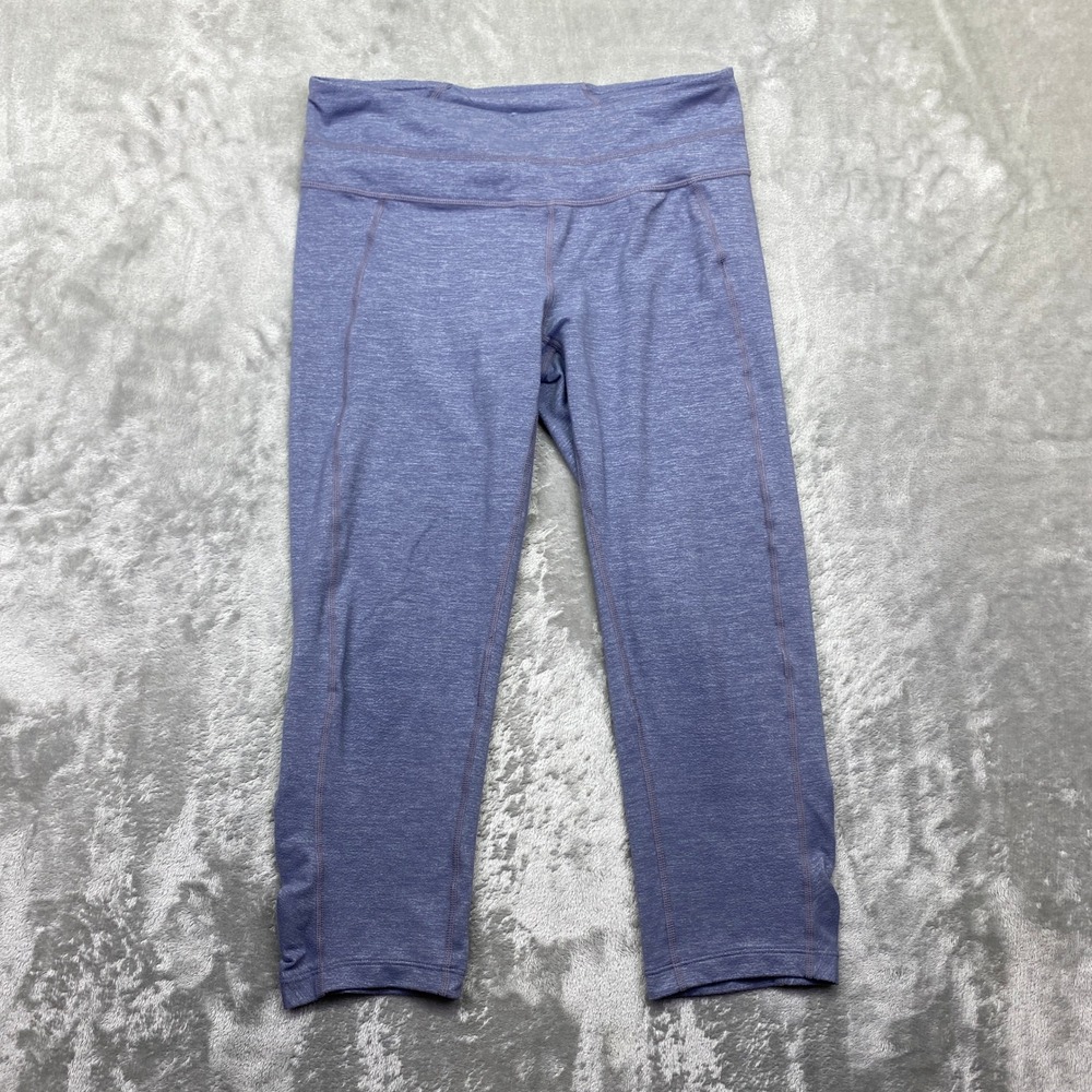Athleta Womens Capri Leggings Periwinkle Blue Size S Coolmax Gusset Activewear